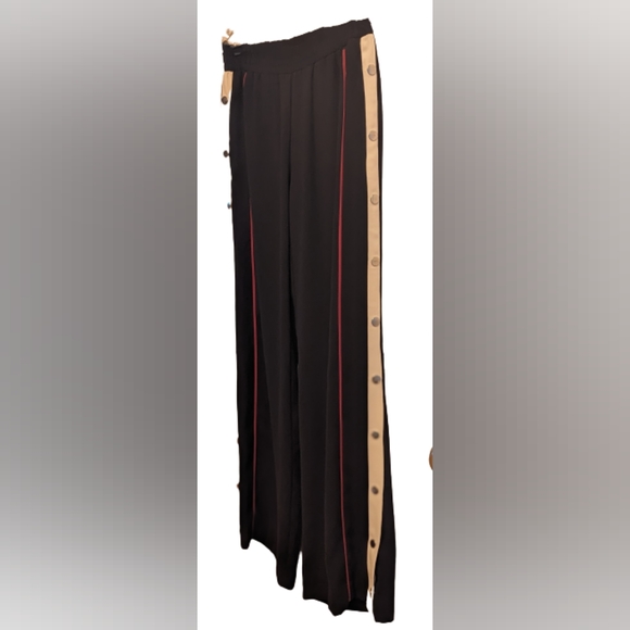 EUC bar III black white/red stripes on sides silver tone buttons open to knee - Picture 7 of 12